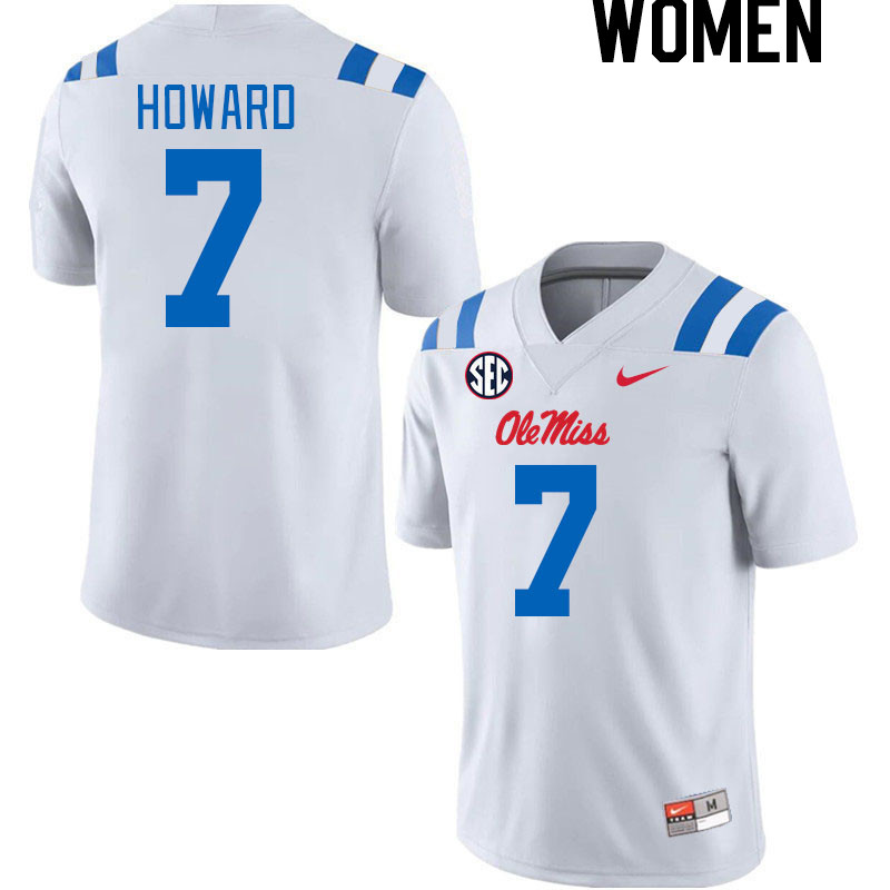 Women #7 Walker Howard Ole Miss Rebels 2024 New Uniforms College Football Jerseys Stitched-White